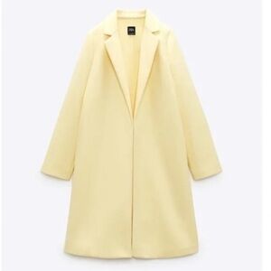 ZARA butter yellow open front coat S